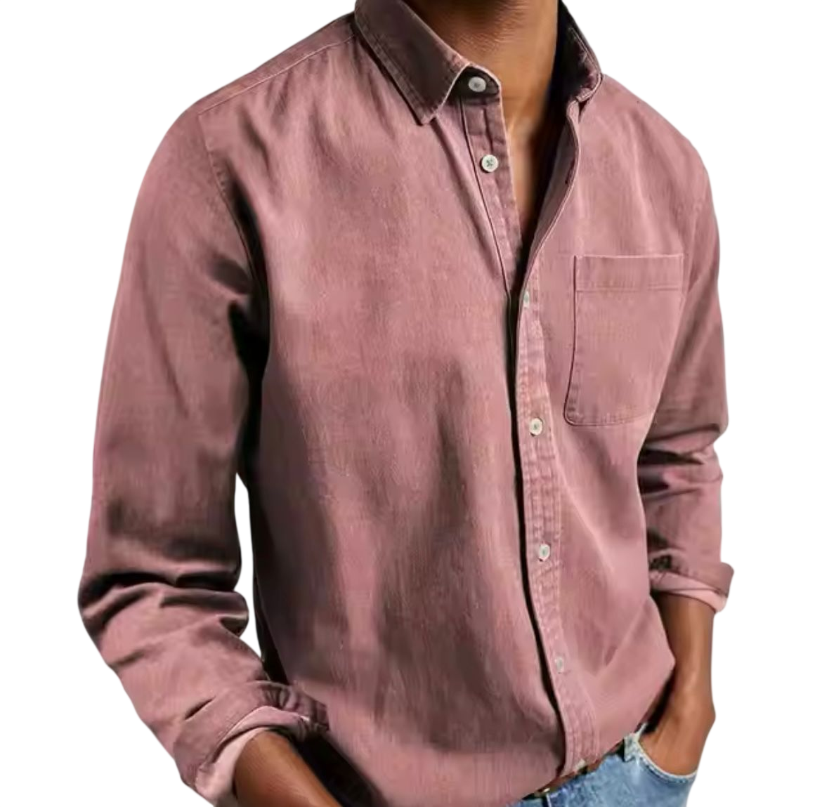 Herren Hemd Klassischer Schnitt Gerade Passform