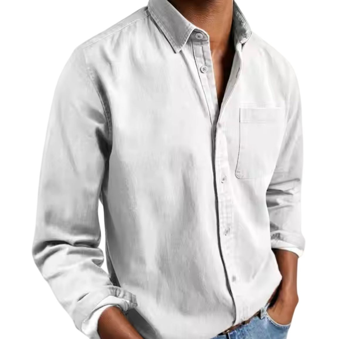 Herren Hemd Klassischer Schnitt Gerade Passform