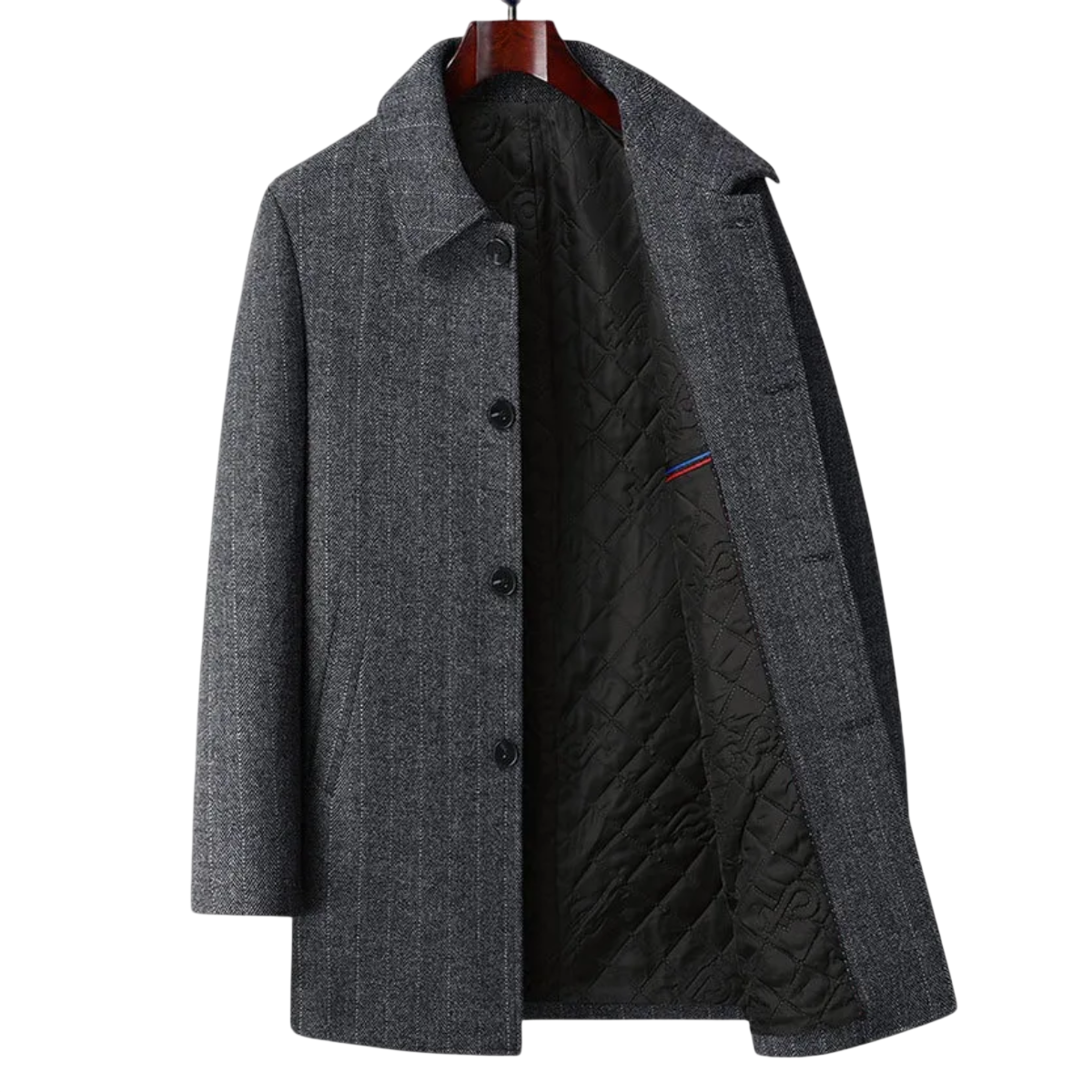 Kurzmantel Herren Regular Fit Knopfleiste Spitzkragen