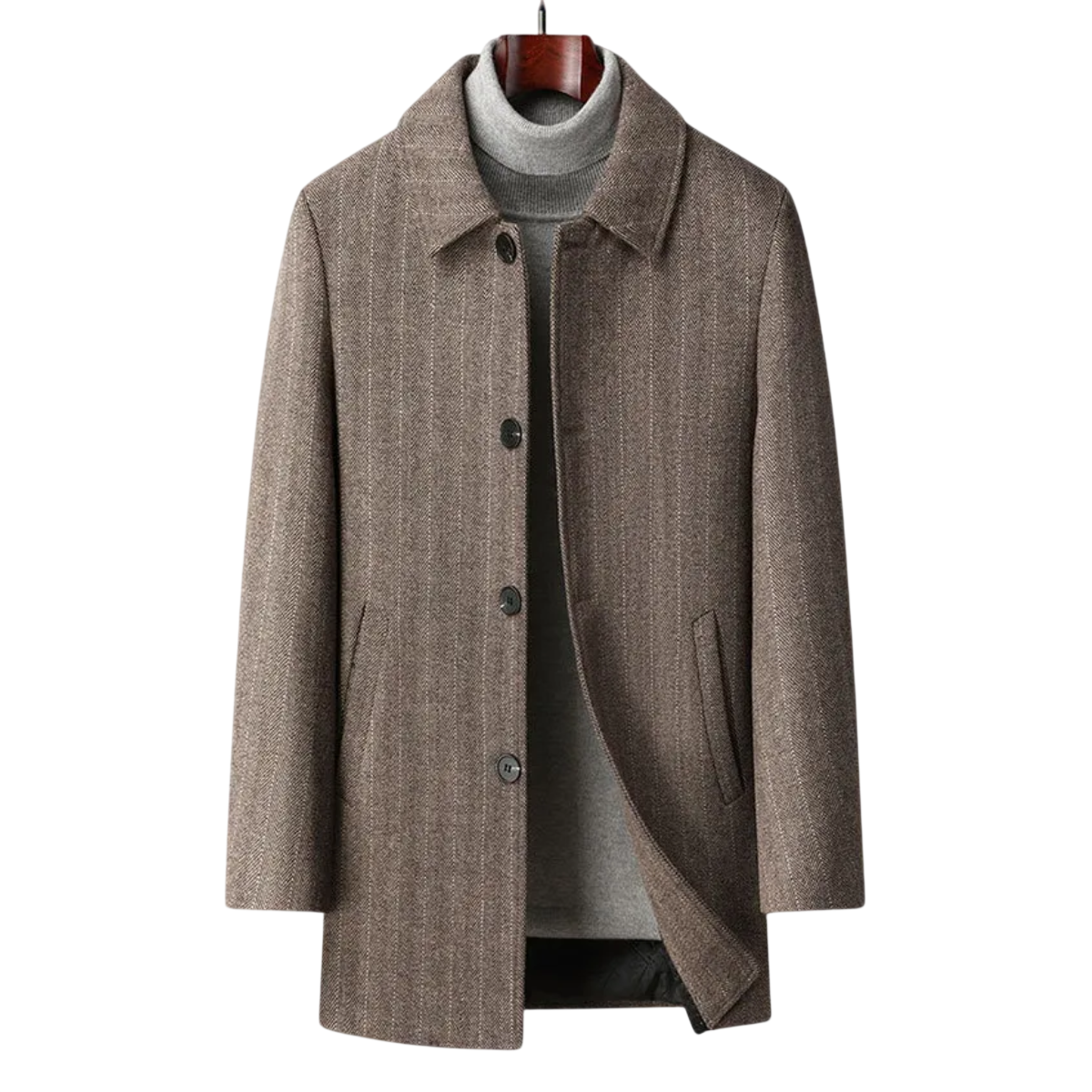 Kurzmantel Herren Regular Fit Knopfleiste Spitzkragen