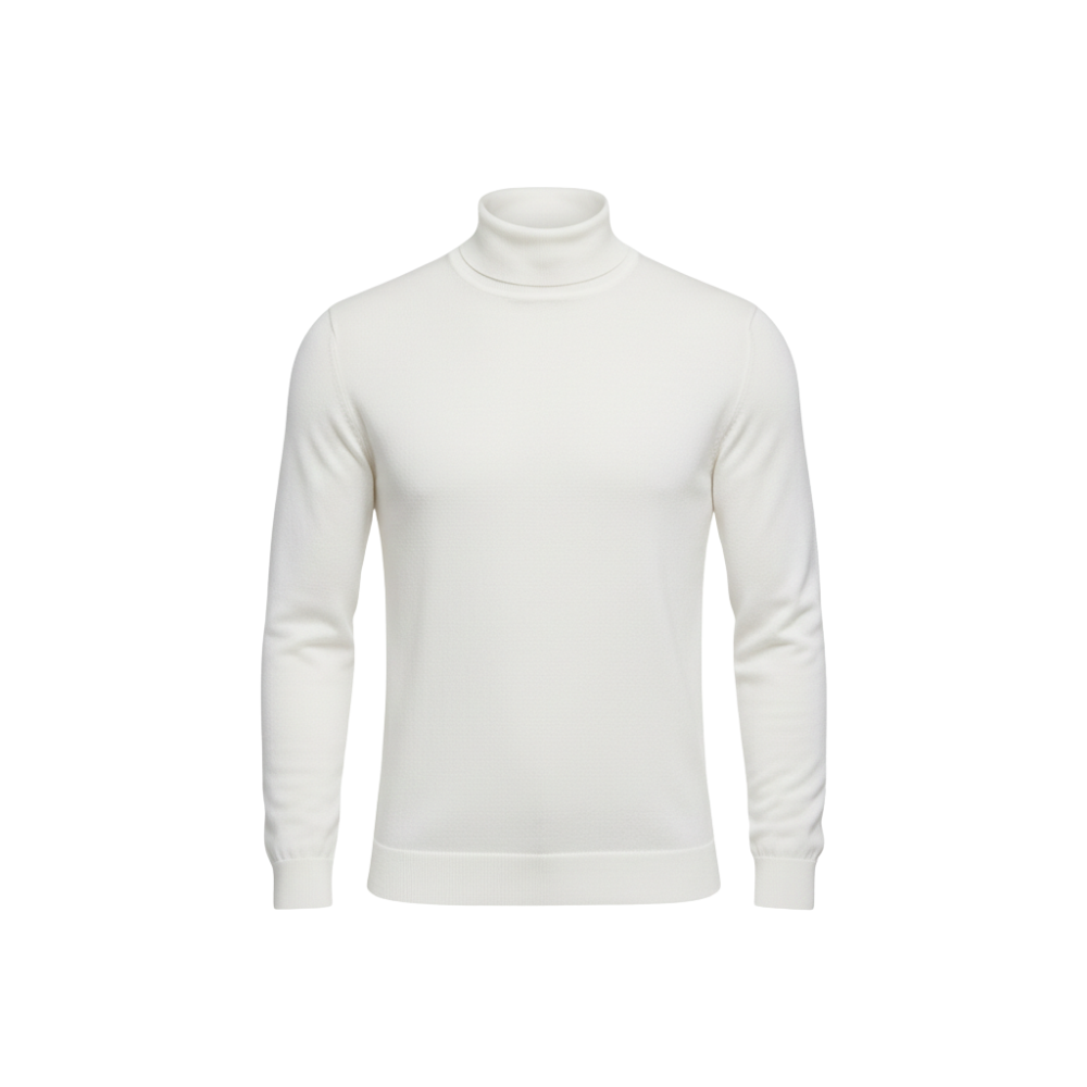 Herren Rollkragenpullover Enganliegend Langarm