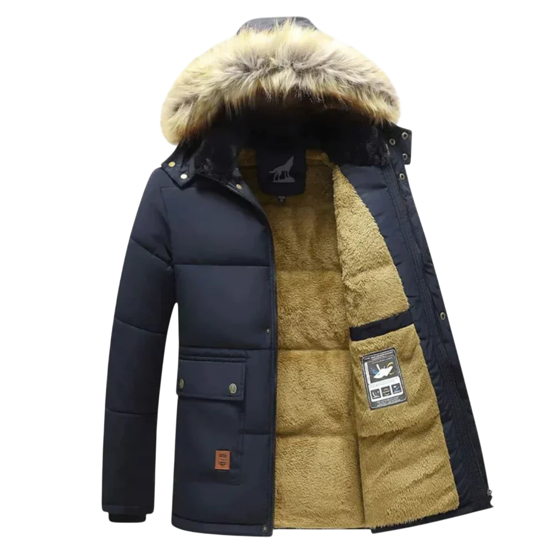 Parka Jacke Herren Kapuze Reißverschluss Wintereinsatz