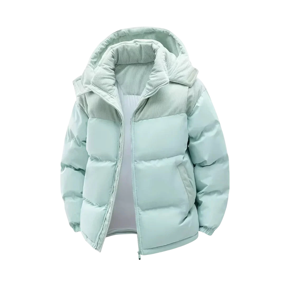 Jacke Herren Isolierte Kapuzen-Steppjacke mit Reißverschluss Winter