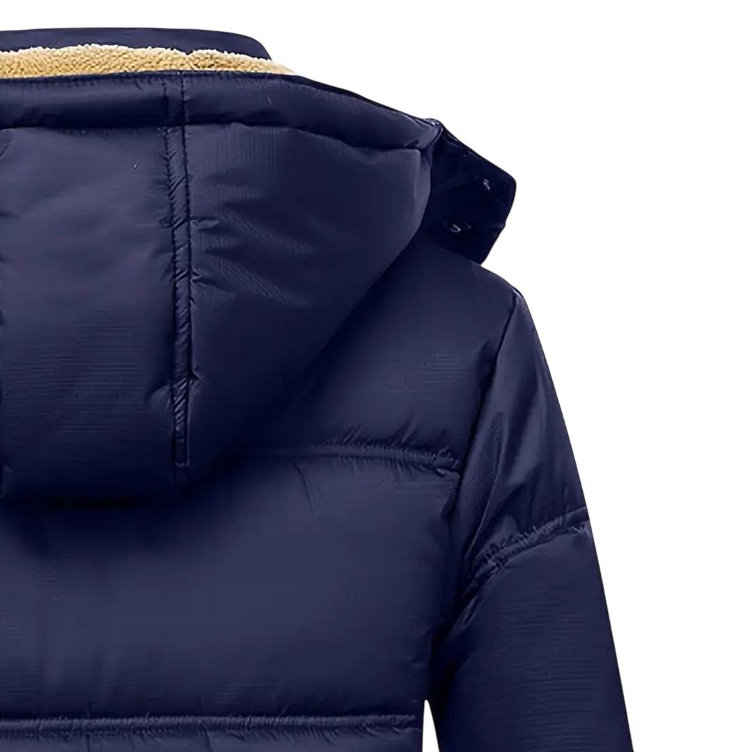 Winterjacke Herren Schmaler Schnitt Kapuze Reißverschluss