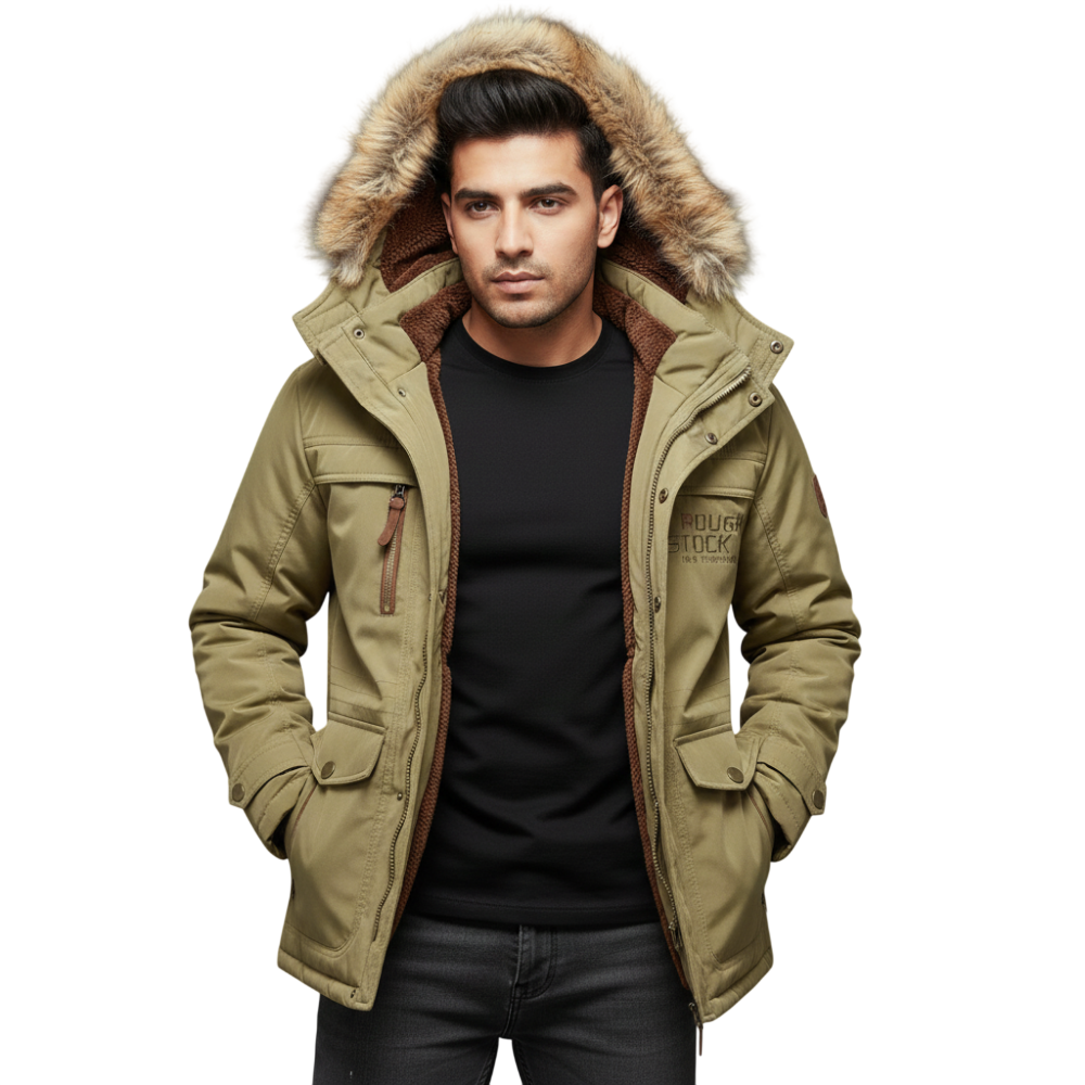 Outdoorjacke Herren Isoliert Wasser- und Winddicht Kapuze