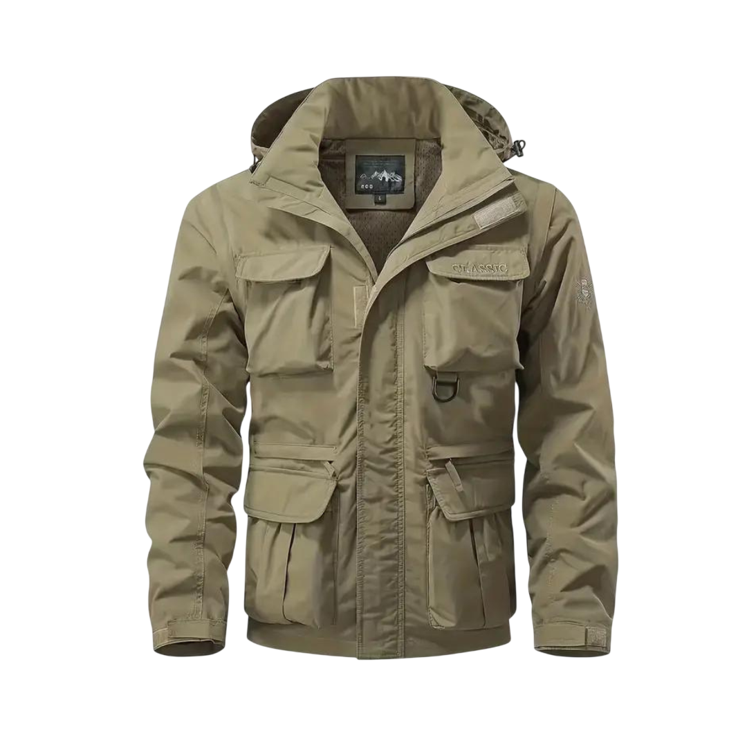 Übergangsjacke Herren Wasserabweisend Abnehmbare Kapuze Winddicht