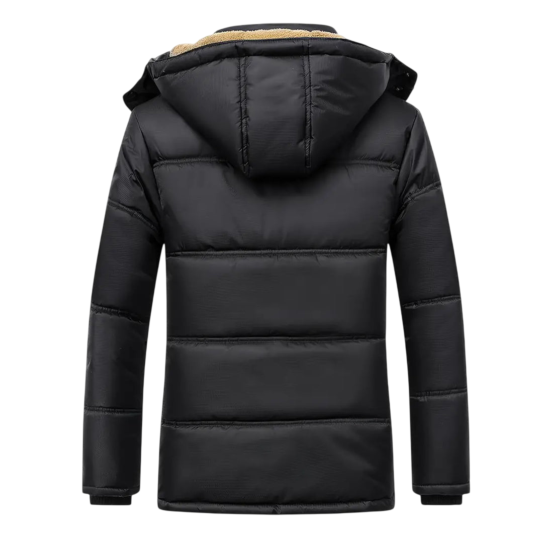 Winterjacke Herren Schmaler Schnitt Kapuze Reißverschluss