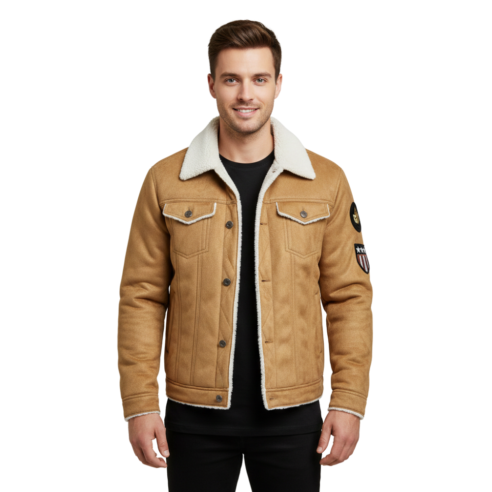 Jacke Herren weiter Schnitt mit Fronttaschen lässige Silhouette