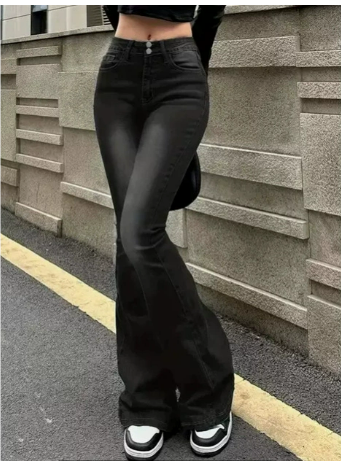 Jeans Damen Hohe Taille Schmaler Schnitt