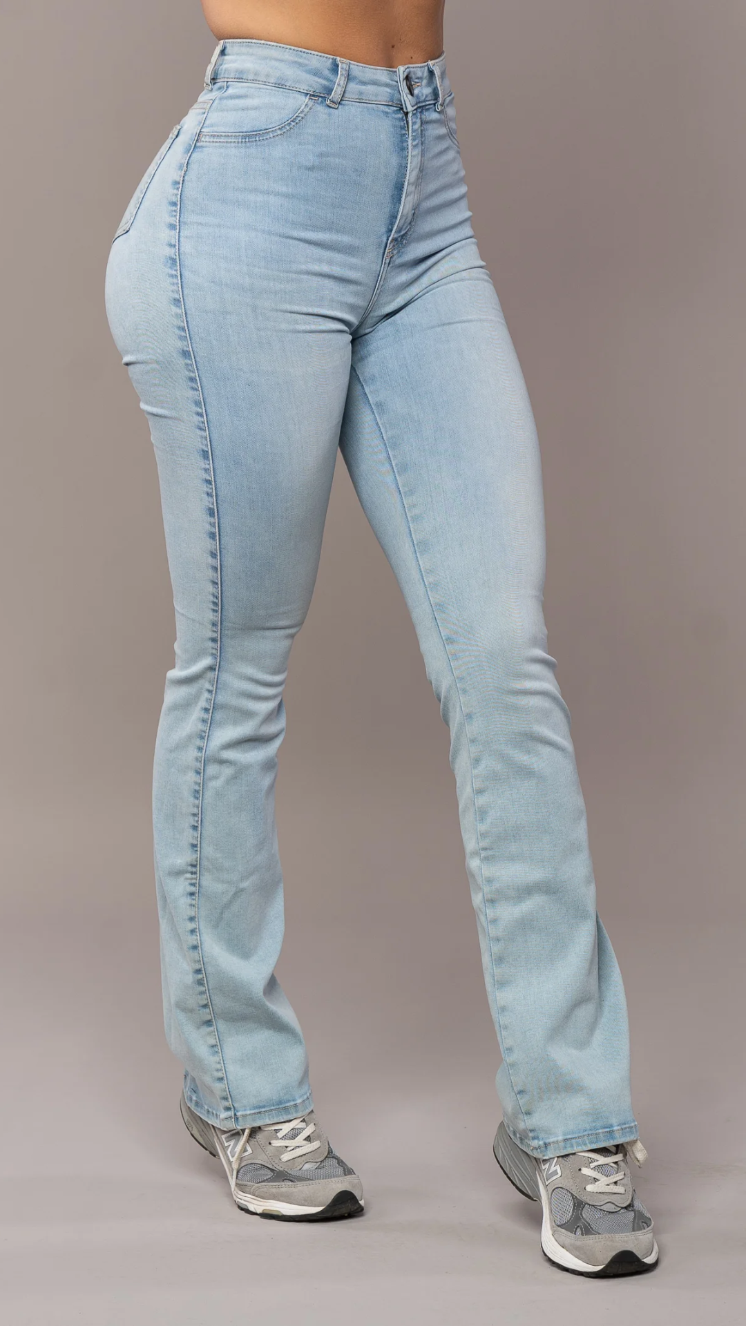 Jeans Schlaghose Damen Klassischer Langschnitt