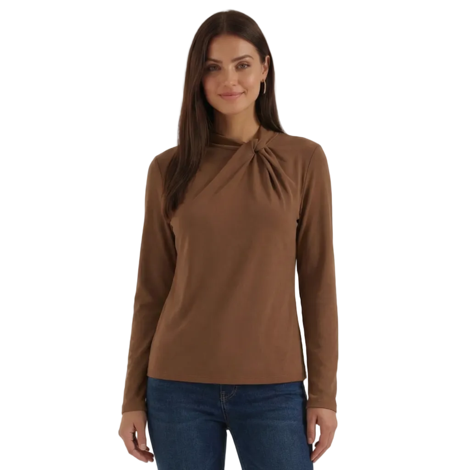 Langarmbluse Damen mit Stehkragen