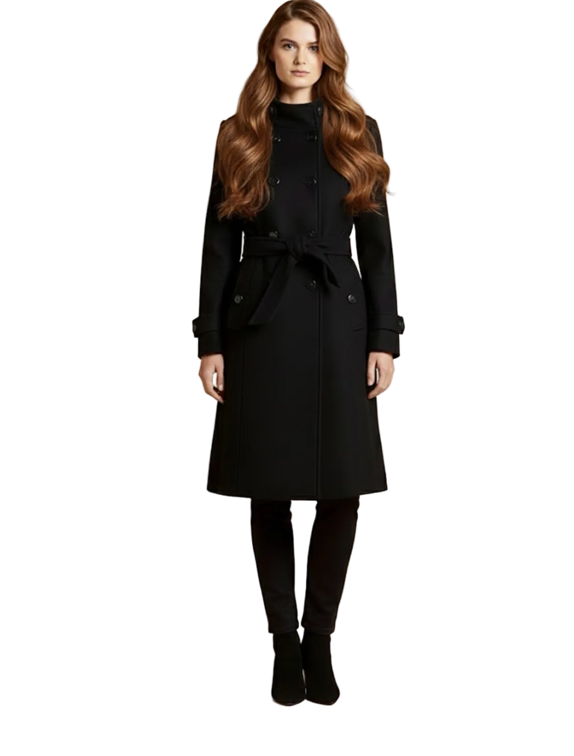 Mantel Damen Mittellang Taillierte Passform