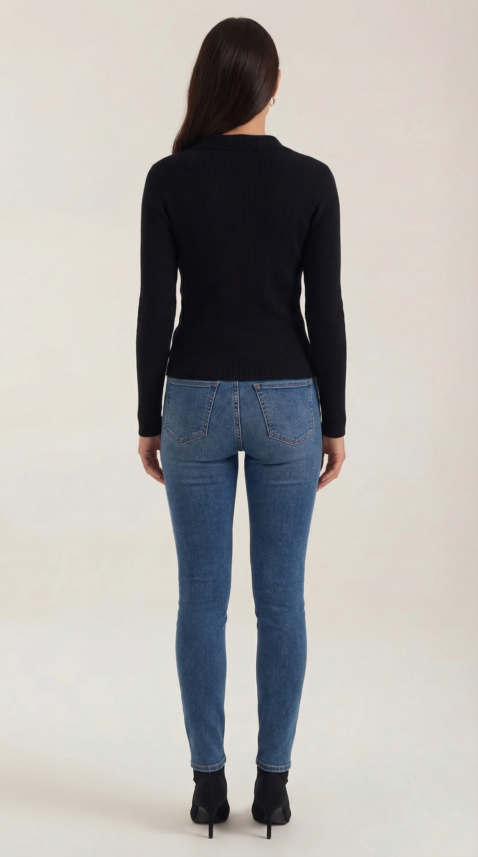 Pullover Damen mit Wickelausschnitt und Kragen