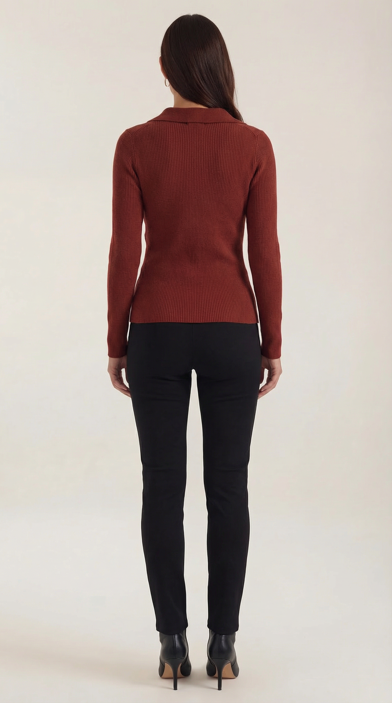 Pullover Damen mit Wickelausschnitt und Kragen