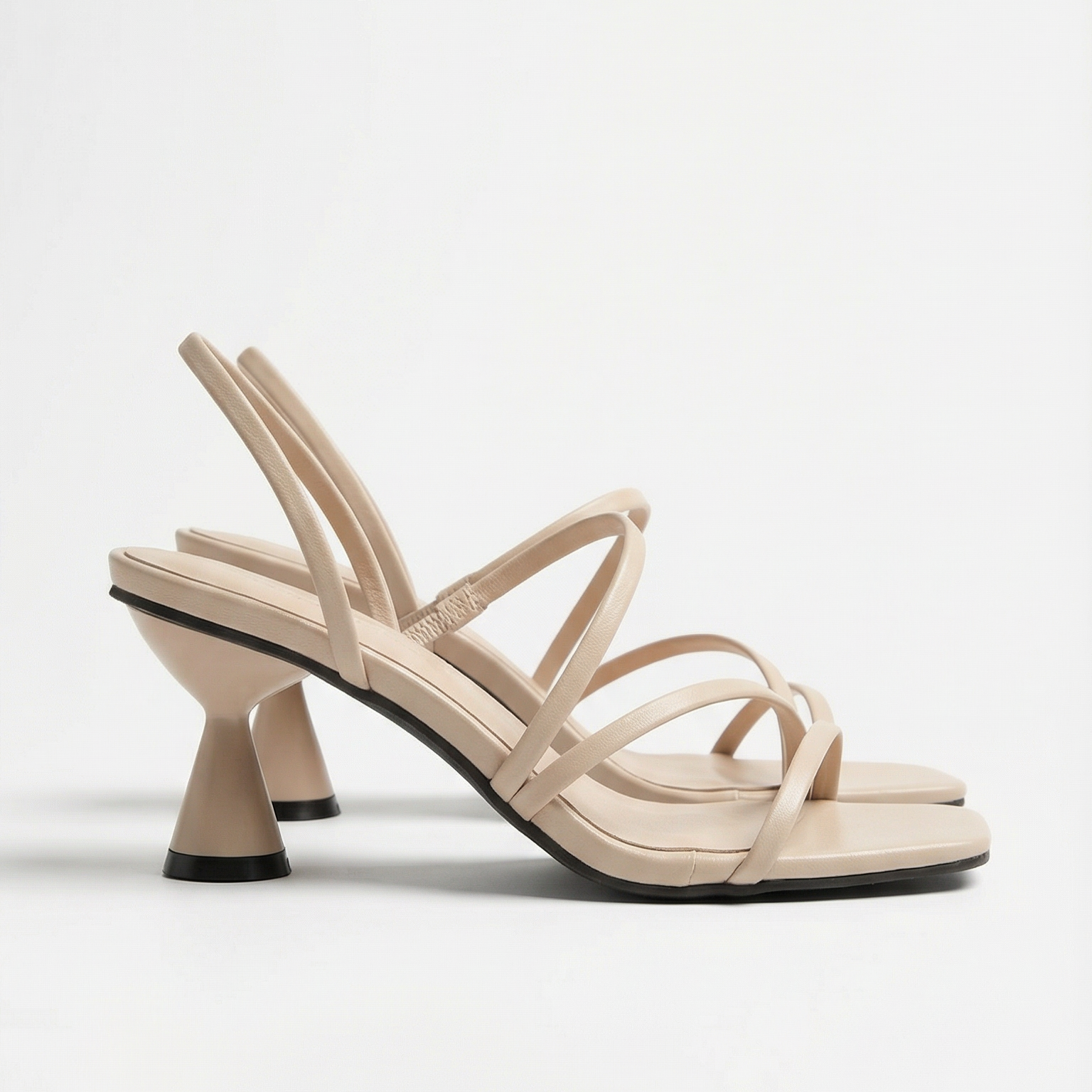 Sandalen Damen Absatz Offene Zehenpartie Riemen