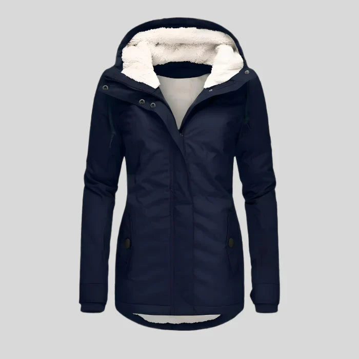 Winterjacke Damen langer Schnitt mit Reißverschluss