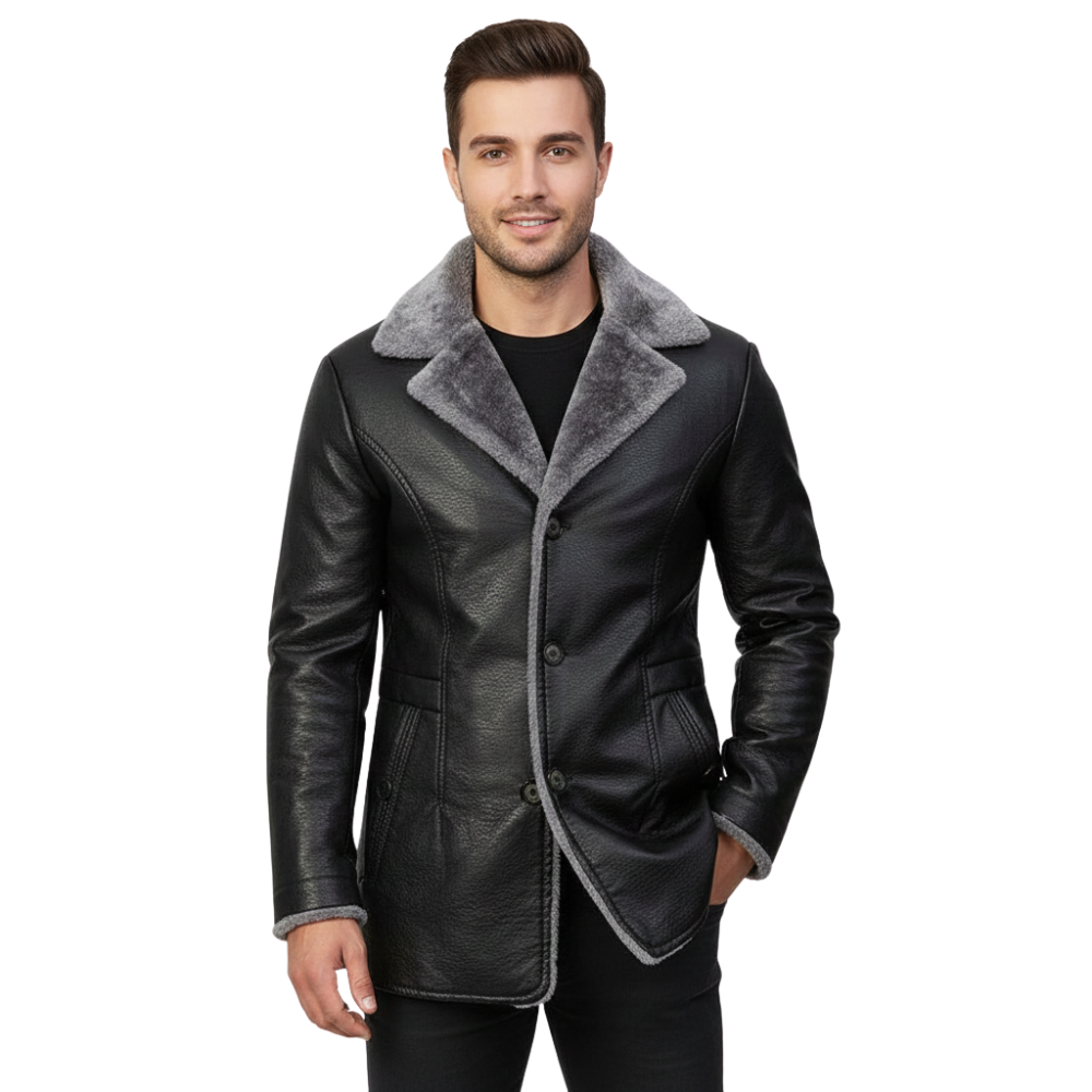 Wintermantel Herren lang mit geradem Schnitt